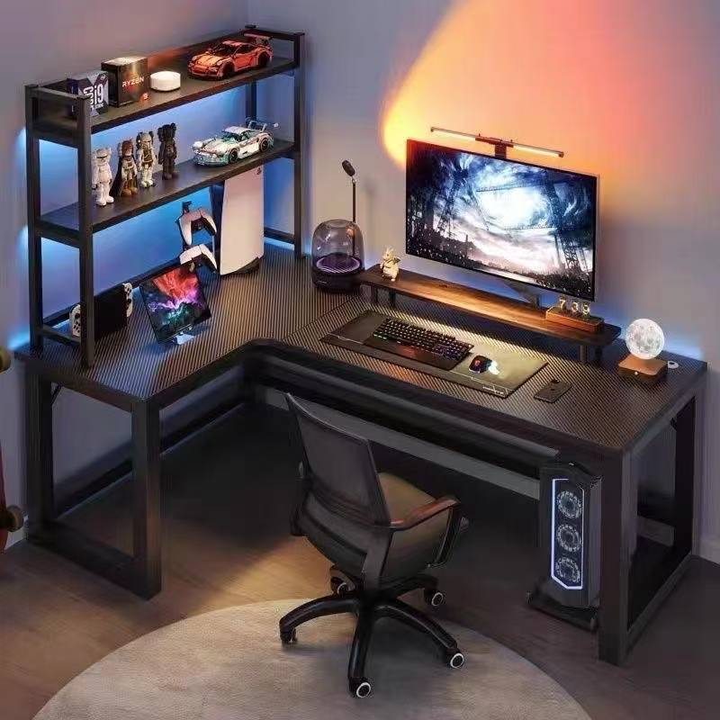 E-Sports Table Computer Table Corner Table Desktop Home Double Desk Bookshelf Integrated Table Bedroom Corner Desk