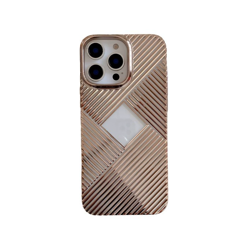 Чехол Apple для iPhone 15/16, защитный кейс с рельефным узором и окном, черный/серебряный/золотой