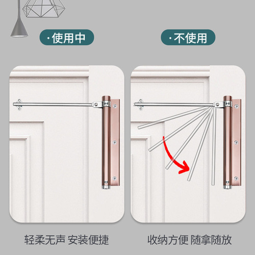Wholesale door closer household automatic door closing simple outward opening device hydraulic buffer commercial door rebound closer