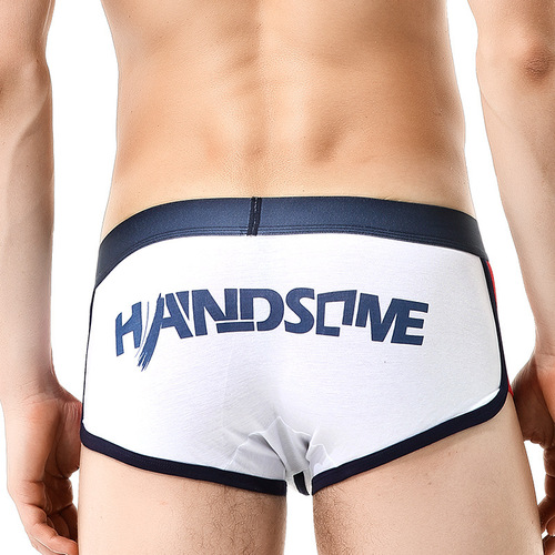 Underwear men's pure cotton boxer briefs youth trendy personality boys comfortable breathable men's four-corner summer thin shorts