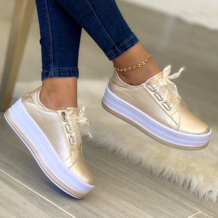 Plus Size Casual Shoes for Women European and American New Round Toe Thick Sole Casual Viscose Shoes Export Shoes Wish Amazon