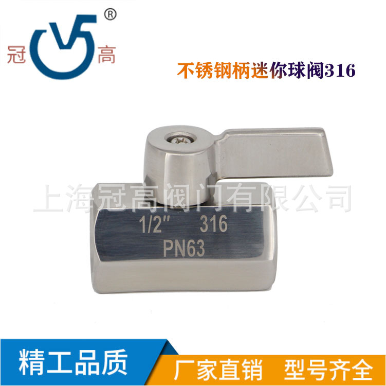 316不锈钢迷你球阀不锈钢柄双外丝 双内丝 内外丝小型球阀DN6-25