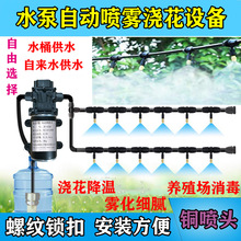 微喷头喷淋降温喷雾系统浇水灌溉喷水化自动浇花器定时水泵加湿