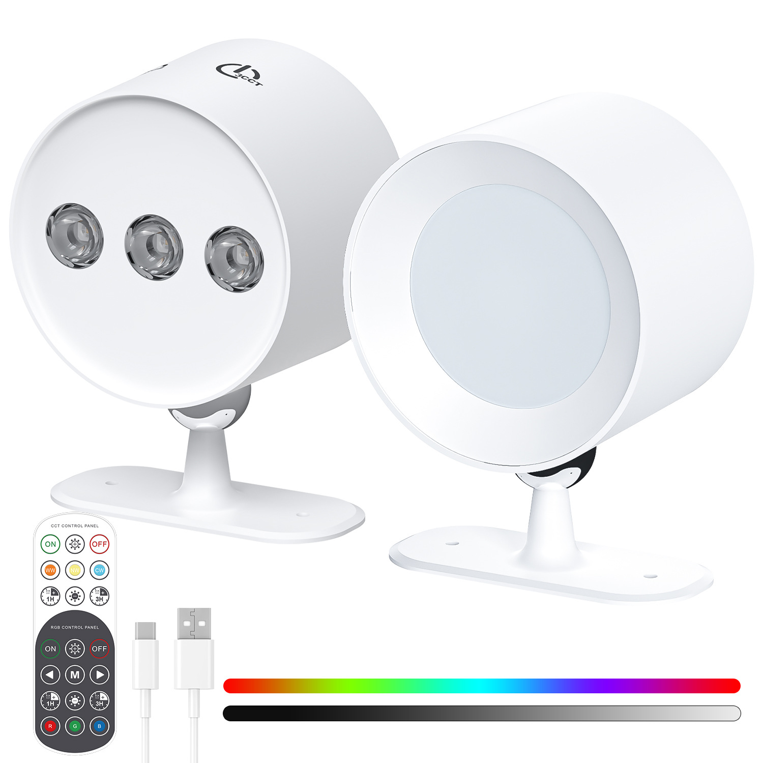 Luz LED magnética con control remoto, 15 colores, recargable, estilo “ojo de gato”, ideal para decoración o vitrinas