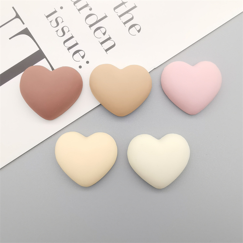 High-grade shallow coffee love resin accessories hair clip hair clip accessories diy material mobile phone case cream glue patch