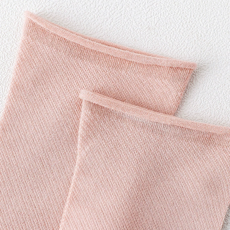Spring, summer and autumn breathable mesh mulberry silk pair solid color versatile pineapple fashion stacked socks middle tube women's socks