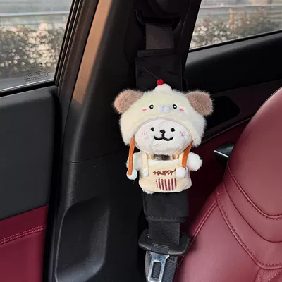 New Car Gift, Seat belt shoulder pad - black-shoulder-pads-1-puppy-hood-line-white-dog-no-specifications