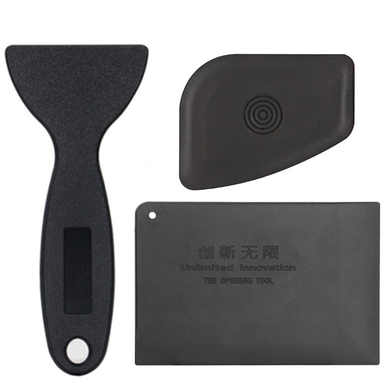 拆机撬片 手机刮膜板 平板电脑拆机工具 3件套组合拆机片 黑色片