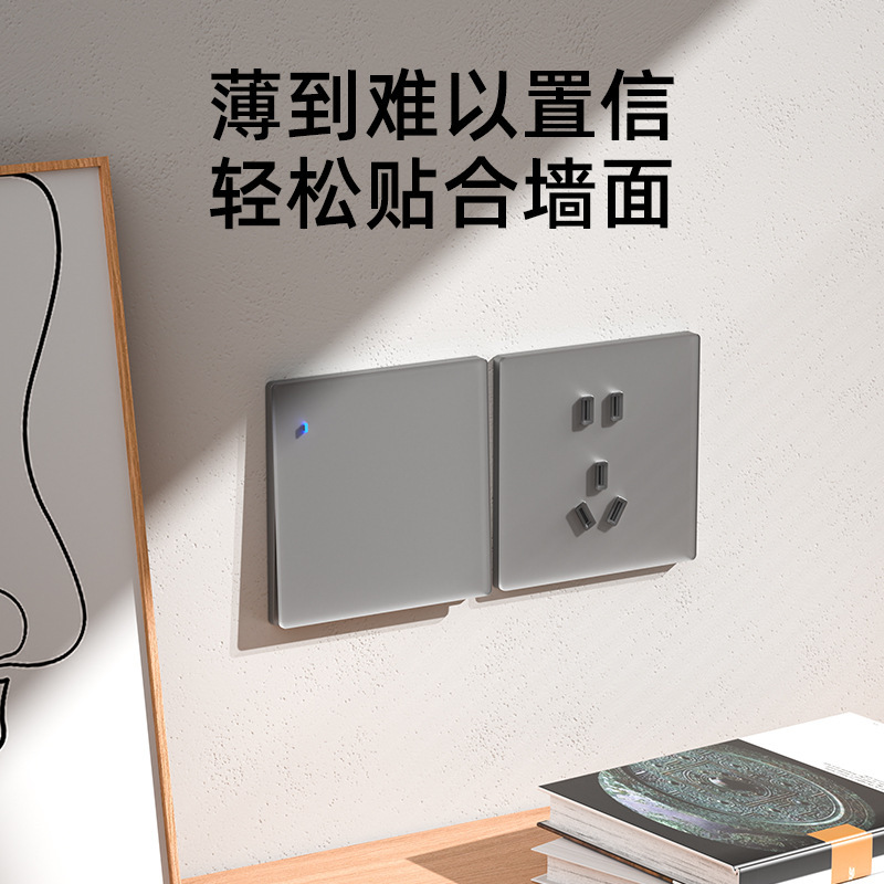Nuevo interruptor de pared LED blanco ultra delgado mate de vidrio temperado fabricantes de paneles de toma de corriente de alta potencia