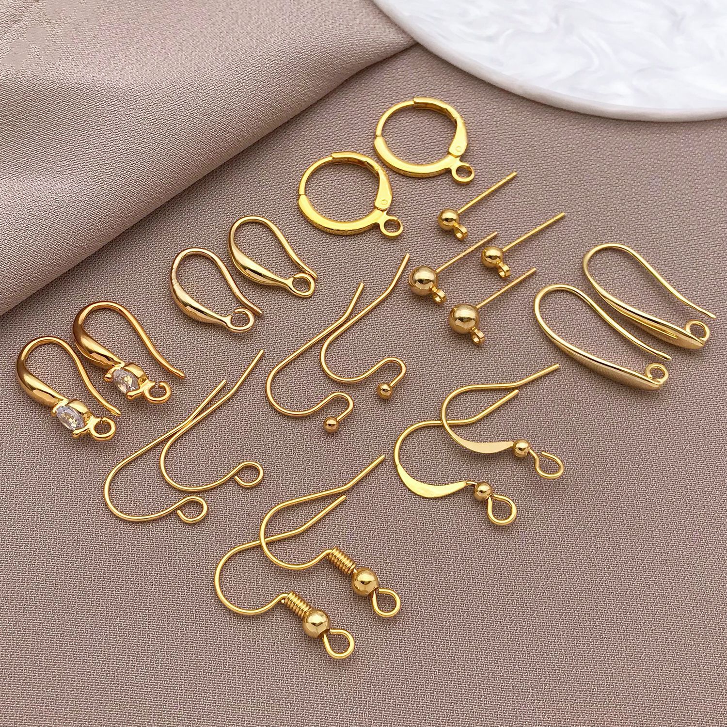 (Wholesale), copper glossy accessories, earrings, accessory, 18 carat, DIY