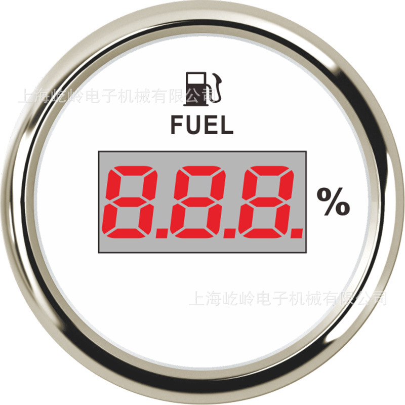 automobile instrument – ELING Installation Oil Gauge - silver-edge-white-background-digital-0-190o