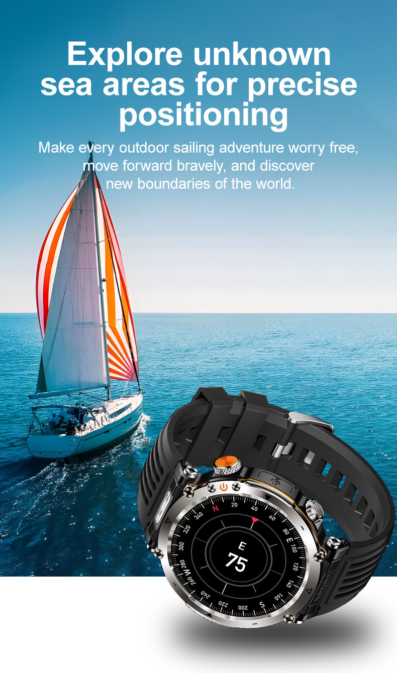 Smartwatch nuovo prodotto per sport all'aria aperta, impermeabile, chiamate Bluetooth, ampio schermo da 1,7", indicatore di frequenza cardiaca e saturazione di ossigeno nel sangue, luce LED._voghion.com