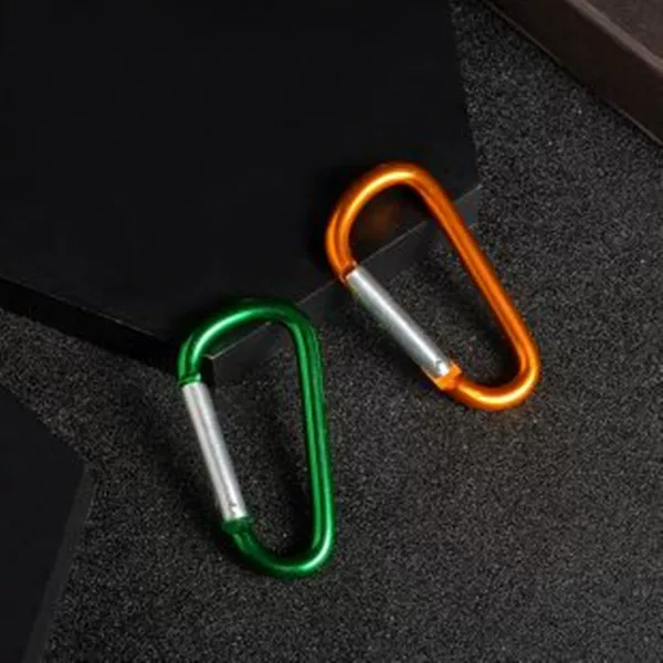 Mountaineering buckle aluminum alloy D-shaped No. 6 bold 5.0 wire hanging buckle outdoor spring hook light buckle box bag buckle