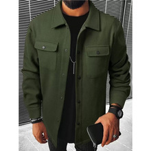 S 33296 Solid Wool Men's Jacket ��ɫë���мп˿羳����ͨ