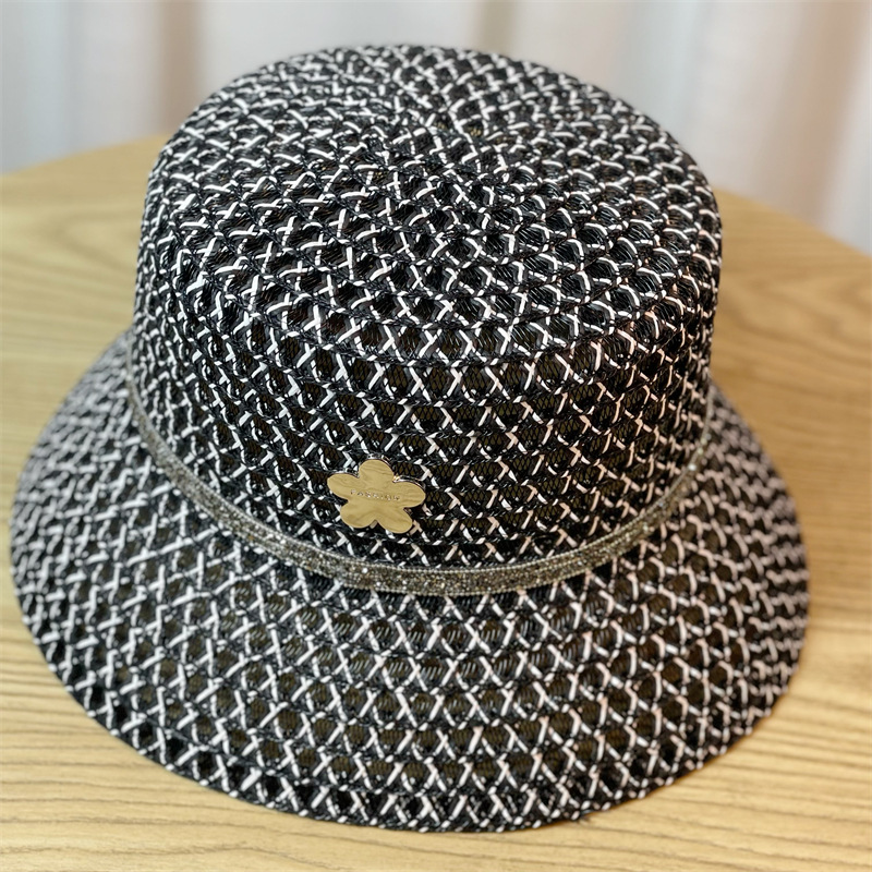 Neuer Wasser-Diamant-Buchstabe-Wassereimer-Fischerhut Strohhut Frühlings- und Sommerausflüge für Kinder Sonnenschirm Japanisches Netz Rot Schwarz Topfhut Flut_voghion.com