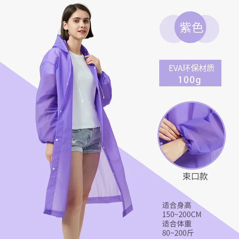 Impermeable eva no desechable engrosado, portátil para adultos, hombres y mujeres, al aire libre, impermeable, cuerpo largo, grueso