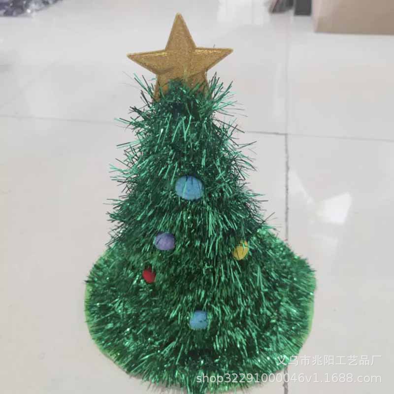 Sombrero del árbol de Navidad suministros de decoración de Navidad no tejidos de seda de lluvia sombrero de Navidad suministros de fiesta de vestir sombrero de Navidad