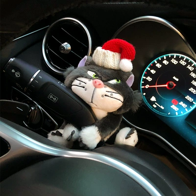 Cat Fender Set Car: Sürətlər qutusu və əl tormozu başlıqları - pocket-decorative-doll-christmas-hat-cat