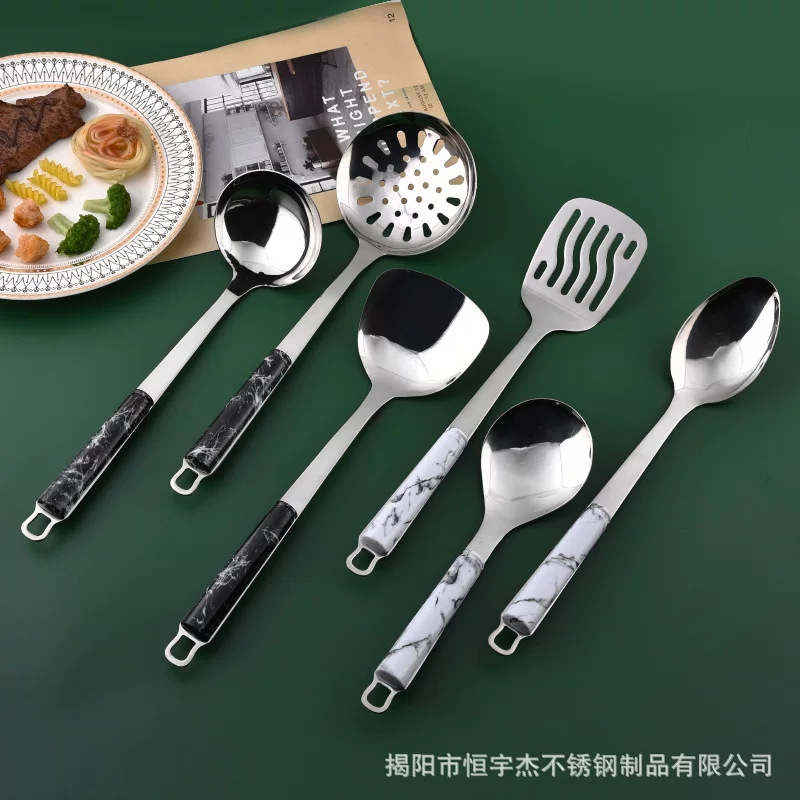 Marble shovel stainless steel, kitchenware, set, increased thickness