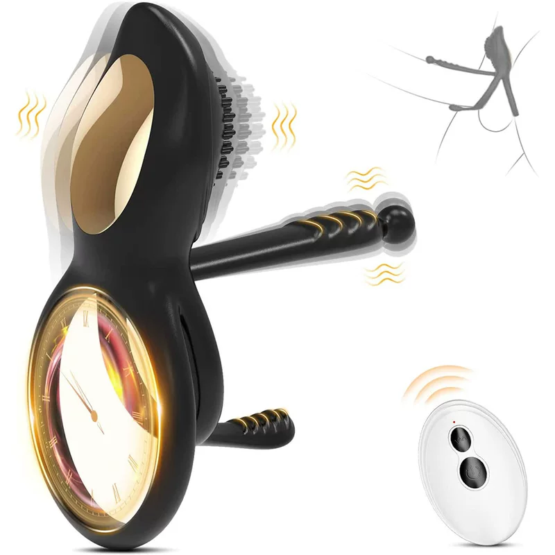 Влюбленный в мужа и жену резонансный пультовый би-полярный замок вибратор с эссенцией для задержки эякуляции кольцо для мастурбации