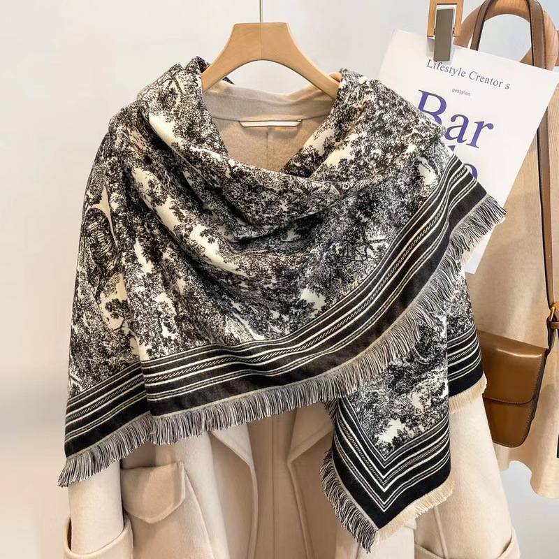 国境を越えた欧米の樹紋ジャカードはカシミヤのマフラーの女性の冬の高級感に似せて、フリンジのストールを厚くして保温します。|undefined