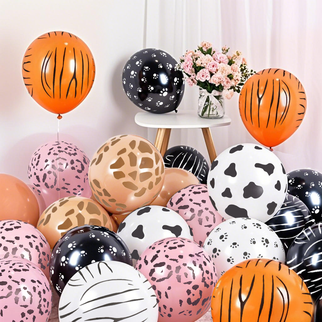 12 pulgadas de globo de látex de patrón animal flor completa para niños de cumpleaños escenario de decoración de globo al por mayor transfronterizo