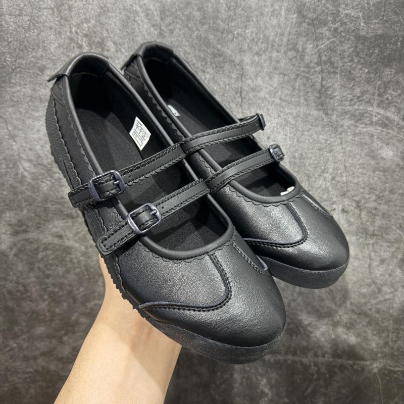 Cowhide~Ghost Tiger Mary Jane Shoes for Women, Genuine Leather Round-Toe Flat Ballet Shoes, Chanel-Style Versatile Casual Shoes