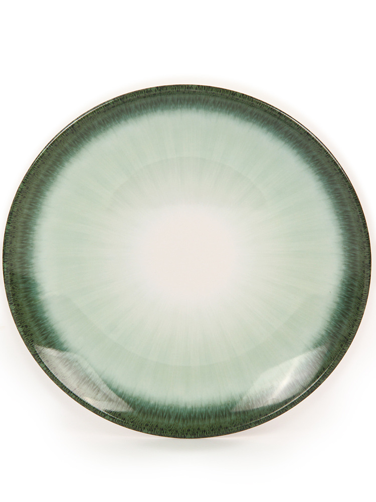 A5L密胺餐盤圓形菜盤子塑料平盤商用火鍋盤家用擺台骨碟西餐盤快