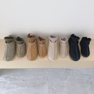 Cross-border plus size snow boots women's socks national style fleece-lined thickened short tube women's boots warm leather new snow boots