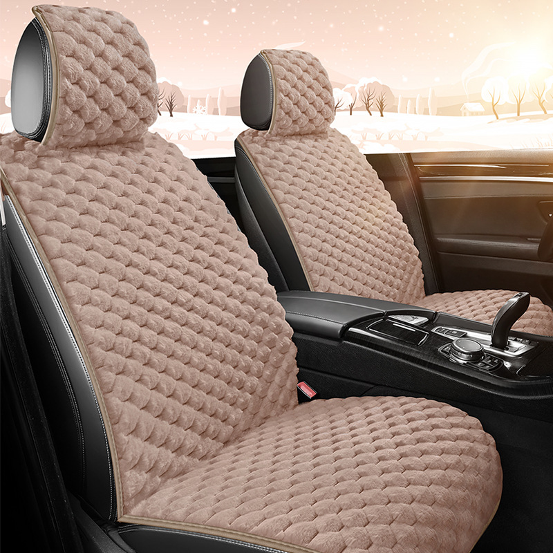 Cojín de peluche de automóvil comercio exterior ventas calientes cojín de asiento de automóvil de invierno imitación de cojín de cabello de conejo cojín de conductor image 3
