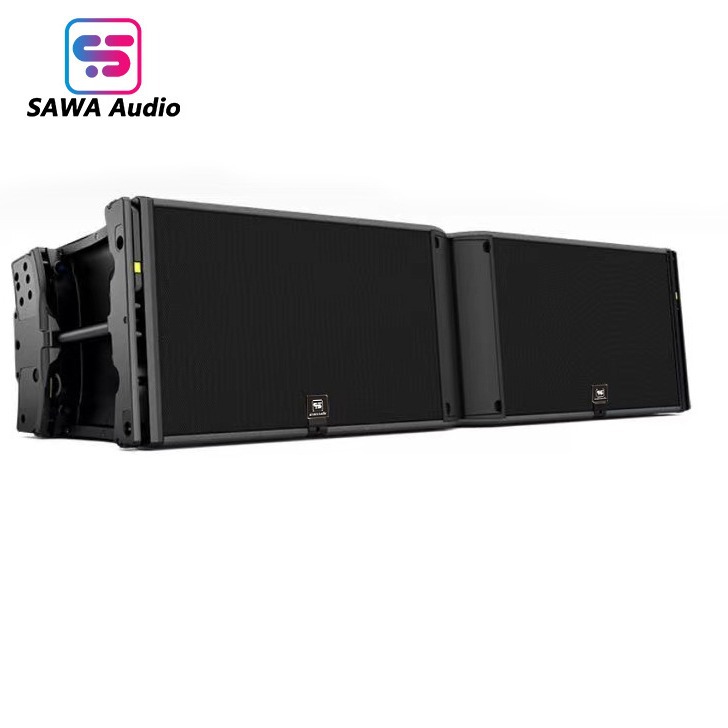 Altavoces de arreglo lineal de tres vías duales de 12 pulgadas para presentaciones en escenarios al aire libre de alta potencia, sonido de calidad profesional para presentaciones.
