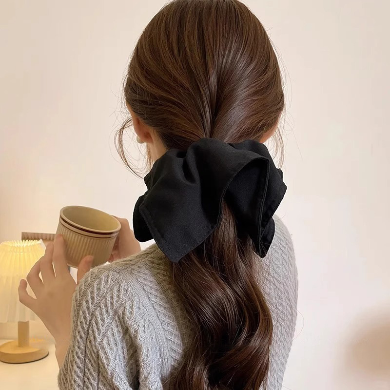 Toallas cuadradas de alta sensación arco intestino grueso anillo de cabello red rojo 2025 nuevo caballo de cola alta cuerda de cabello de niñas correa de cabello