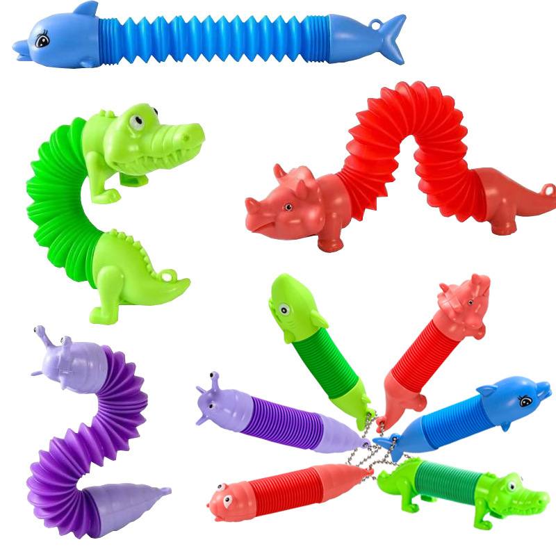 Cross-border decompression toys, ever-changing telescopic tubes, cute pet keychains, decompression creative stalls, mother and baby stretch toys wholesale