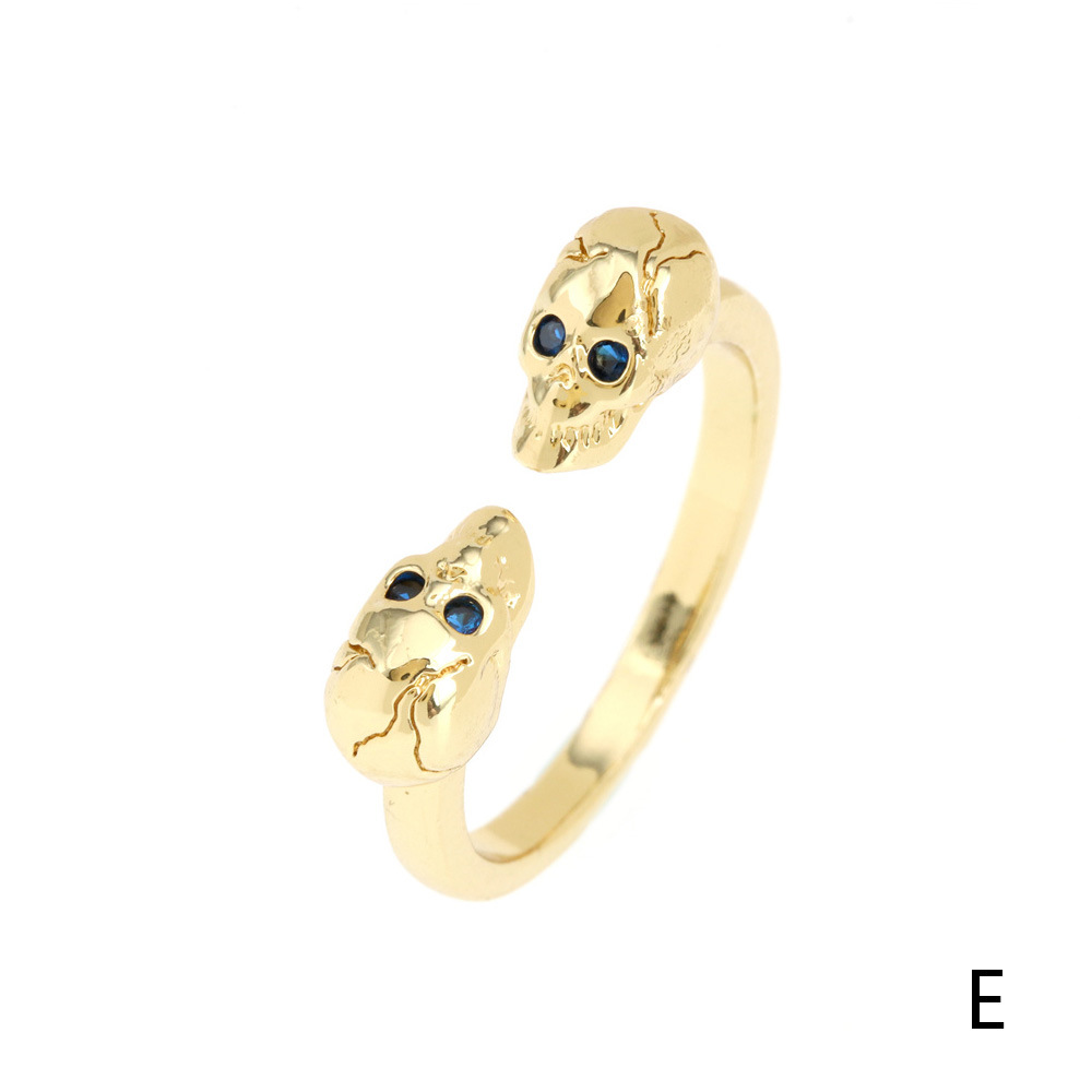 Fashion Snake Copper Inlay Zircon Rings 1 Piece