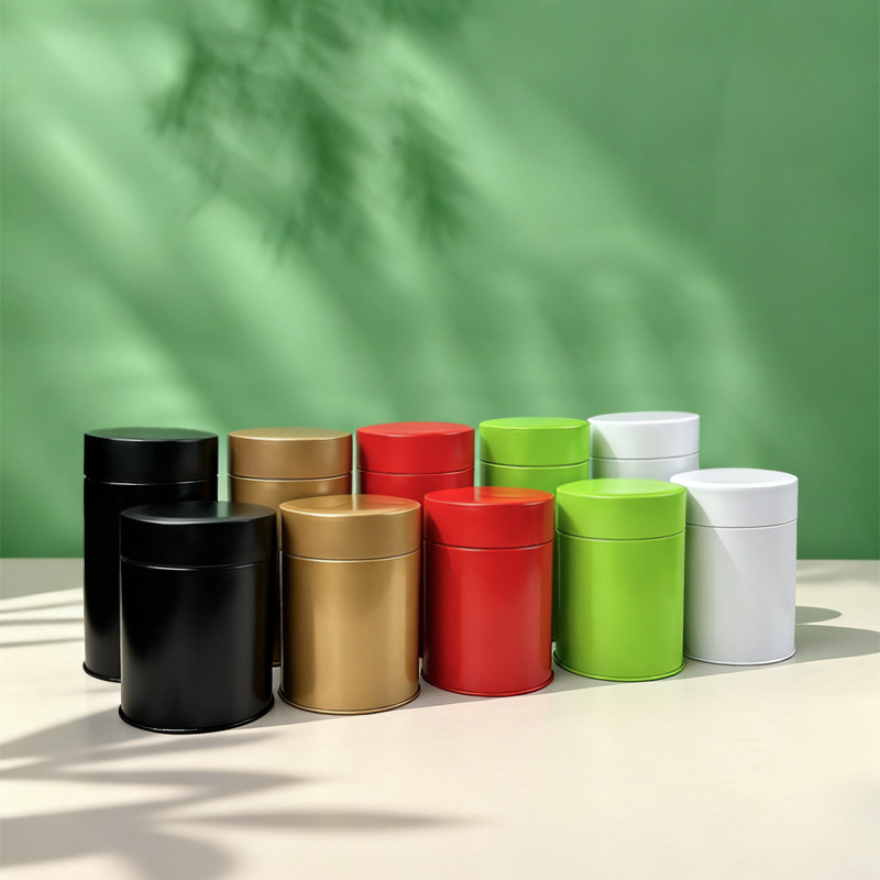 50G125G Green Tea Black Tea Universal Tea Canister Round Welded Sealed Metal Tea Packaging Canister for Sub-Packaging