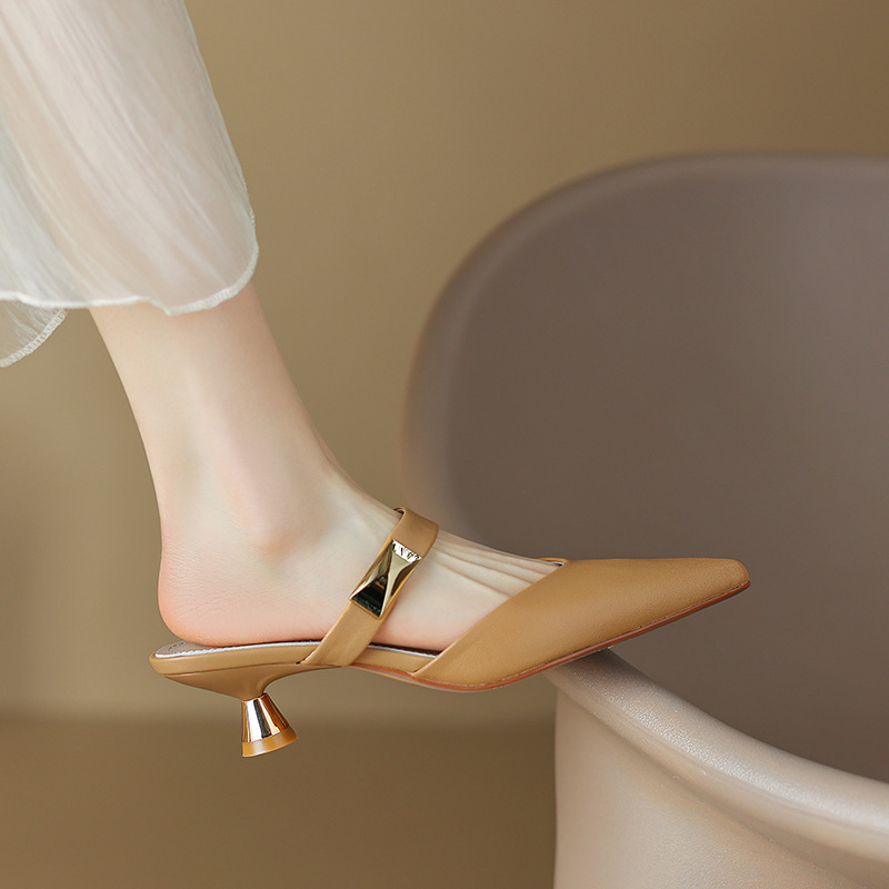 Good-looking ~ Pointed Toe Half Slippers for Women, Stiletto High-heeled Sandals, Women's Outer Wear, High-end 2024 Summer Sandals for Women Good-looking ~ Pointed Toe Half Slippers for Women, Stiletto High-heeled Sandals, Women's Outer Wear, High-end 2024 Summer Sandals for Women