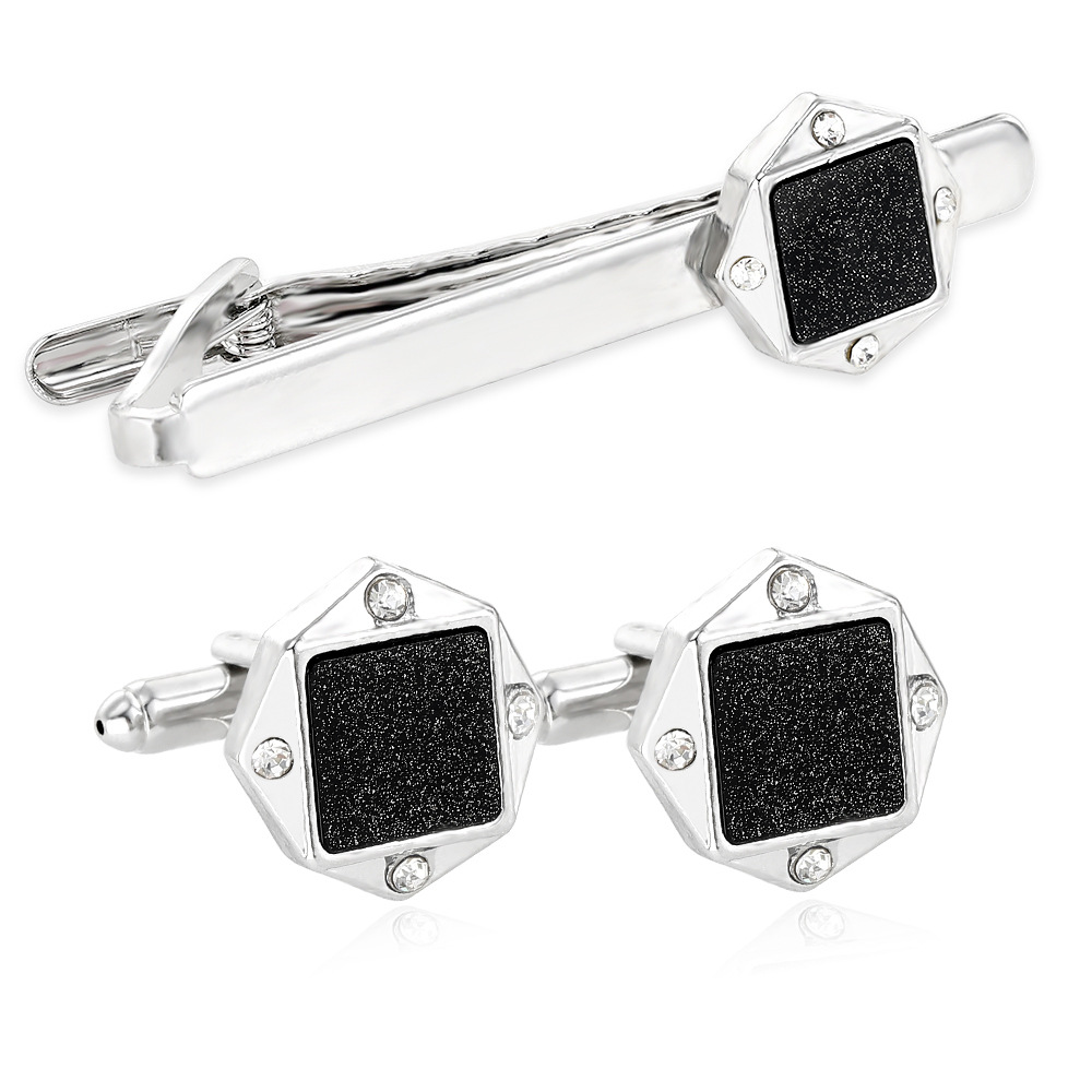 starry sky geometric business cufflinks for men and women with diamonds French shirt cuff nails tie clip accessories gift box_voghion.com