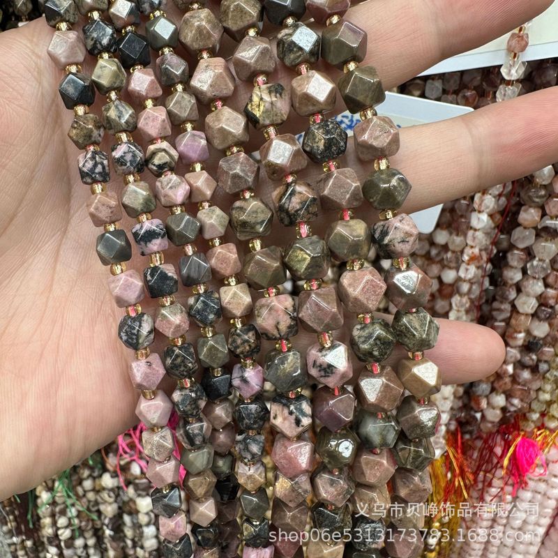 6-8mm切面八角玛瑙虎眼不规则冲角diy饰品配件手链不定形串珠饰品|undefined