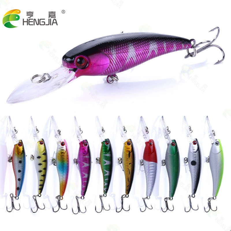 Fishing lure (HENGJIA) minnow 9 cm 8 g, realistic bionic bait, multiple colors, treble hooks