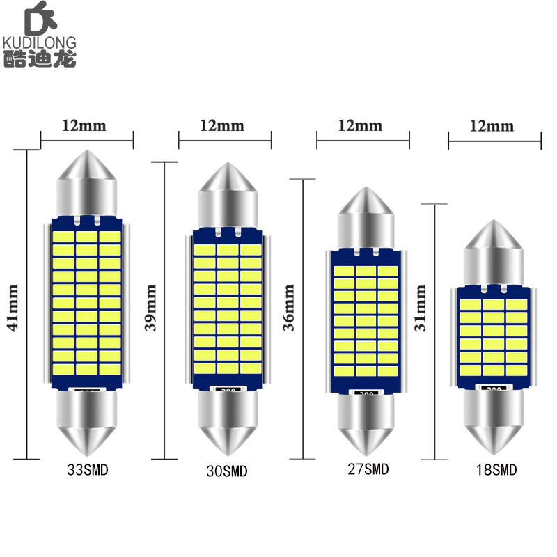 Cross-border exclusive supply of new high-bright car LED double-pointed reading roof light C5W 3014 18SMD 31MM
