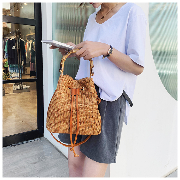 Women's Medium Spring&summer Straw Vacation Shoulder Bag Handbag Straw Bag display picture 4