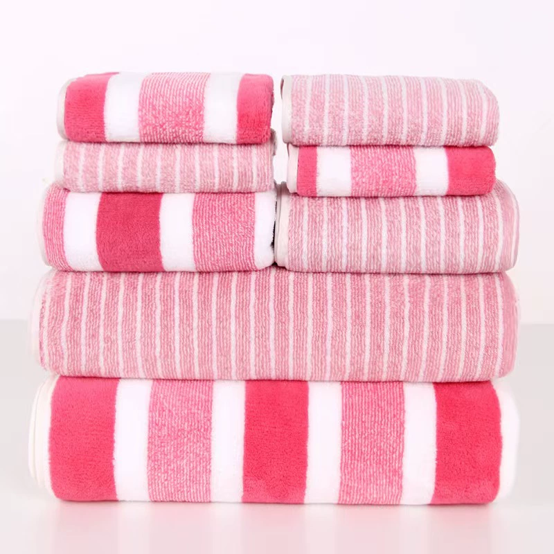 Набор, двухсторонние банные полотенца, влажные салфетки кораллового цвета для детей и взрослых для домашнего использования, для умывания лица, 8 шт., повышенной толщины, опт