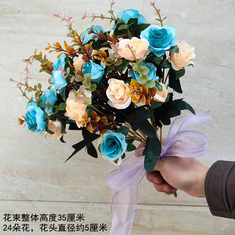 Reunión deportiva, actividades estudiantiles, baile, flores falsas coloridas, flores de plástico, flores de seda, baile, accesorios, ramo de simulación