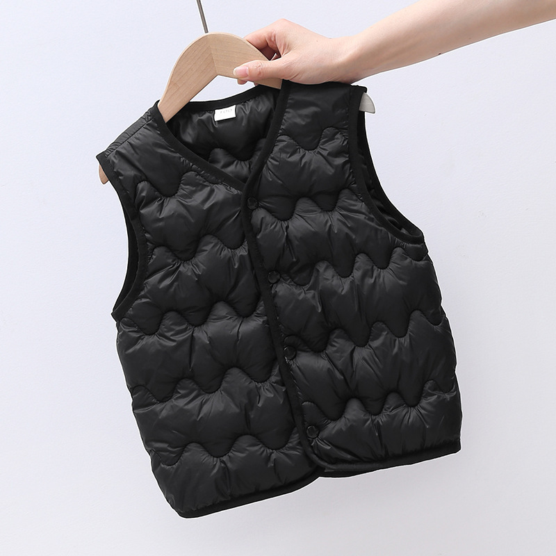 Otoño y invierno nuevos chalecos de niños de moda para niños de mediana edad, ropa de algodón delgada, chalecos de ropa interior y ropa exterior