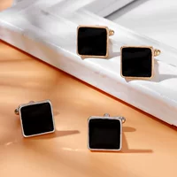 AliExpress Amazon Новые Креативные Квадратные запонки с черной краской французские деловые Запонки для рубашек