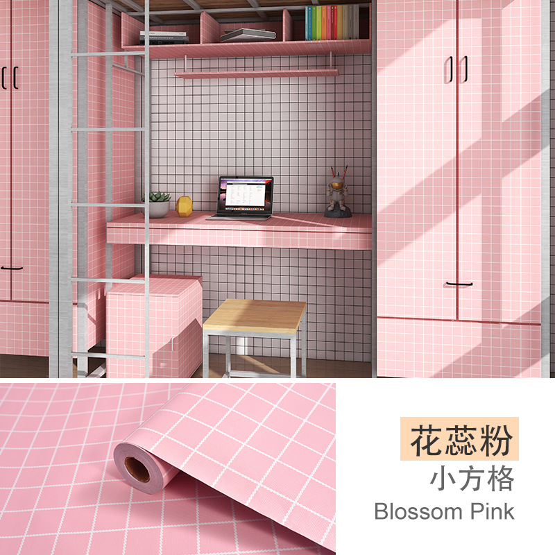 Papel pintado autoadhesivo estrella Plaid dormitorio impermeable a prueba de humedad pegatinas de renovación color sólido blanco Fondo vivo pegatinas papel pintado