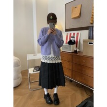 韩系显白提花针织开衫女2026秋冬新款软糯百搭显瘦毛衣外套上衣潮