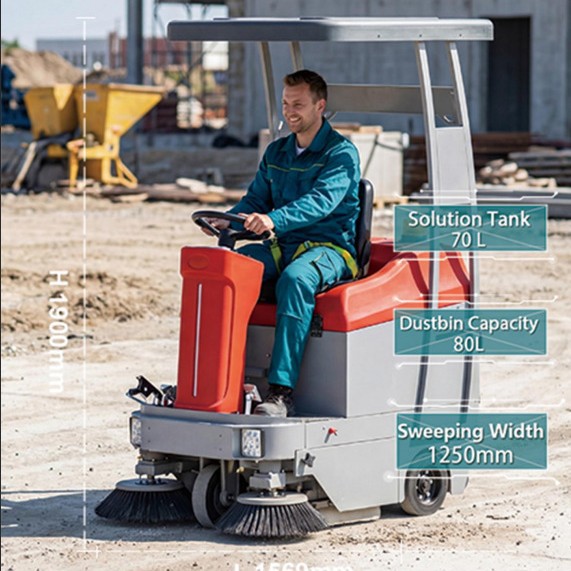 驾驶式电动扫地车清扫车工厂车间物业环卫道路吸尘带棚工业扫地机