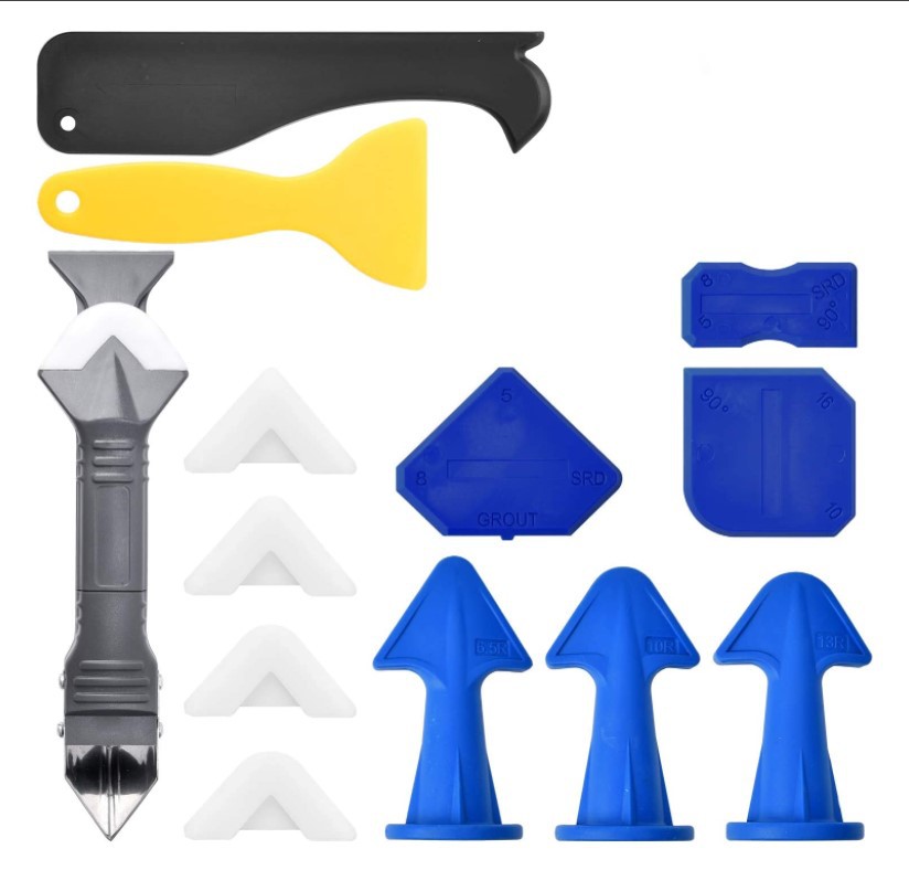 塑料玻璃胶刮板铲胶器打胶喷嘴密封美缝灌浆填缝剂阴阳角9件套