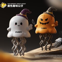 跨境新品万圣节发条魔性扭扭跳舞章鱼幽灵趣味创意发条童解压批发
